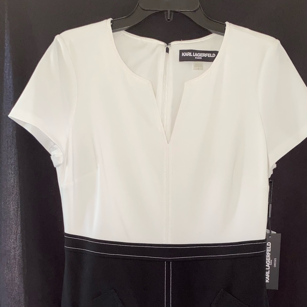 Karl Lagerfeld Paris Contrast Sheath Dress